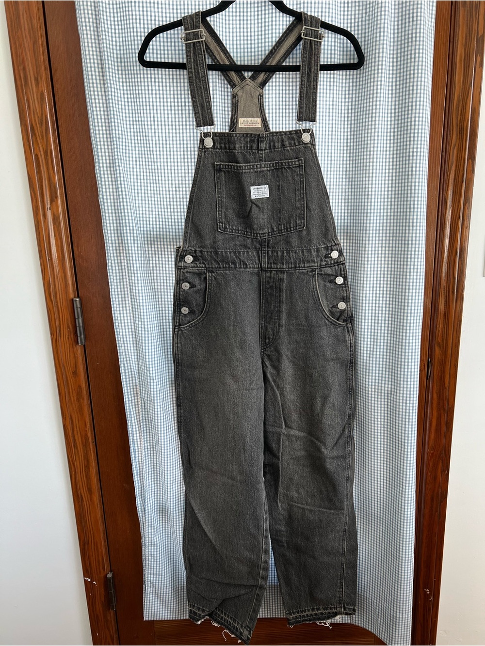 Levi's Black Washed Denim Overalls